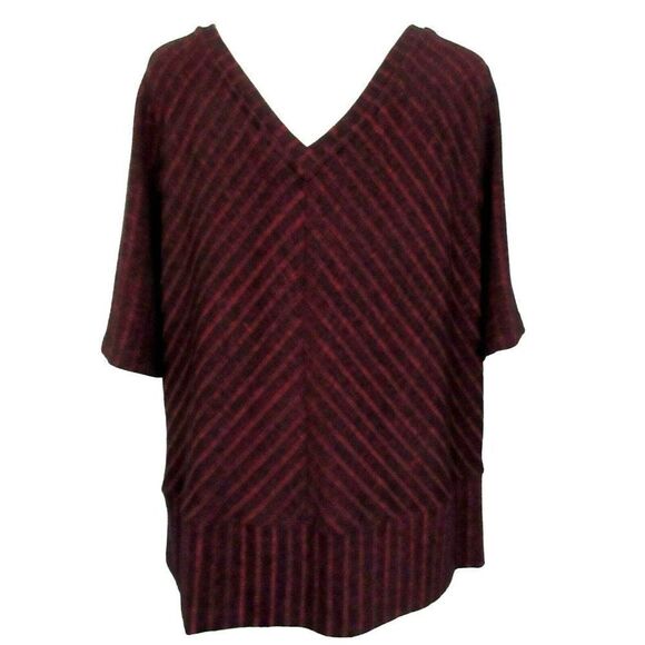 GAP Pullover V-Back Knit Top Sz XXL Red & Black Chevron Pattern Plus Size NEW - Picture 5 of 8
